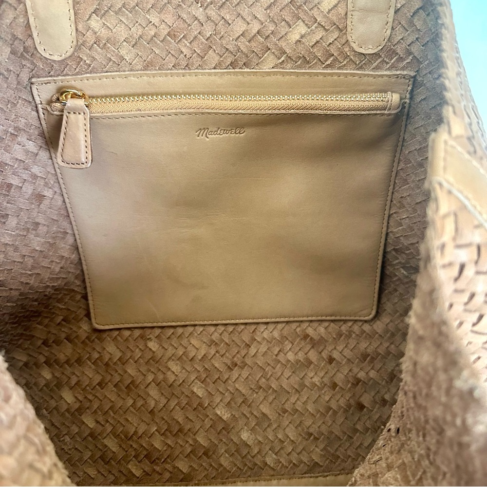 Madewell The Signature Woven Leather Tote Burnt Sienna EUC - Picture 9 of 13
